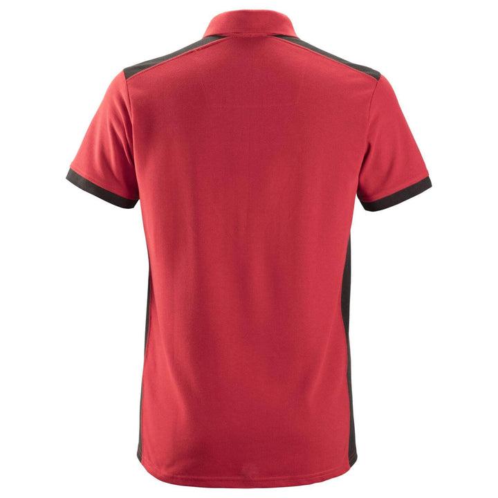 Snickers 2715 AllroundWork Polo Shirt Chili Red Black back #colour_chili-red-black