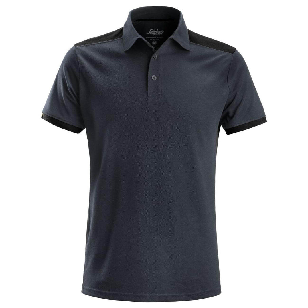 Snickers 2715 AllroundWork Polo Shirt Steel Grey Black Main #colour_steel-grey-black