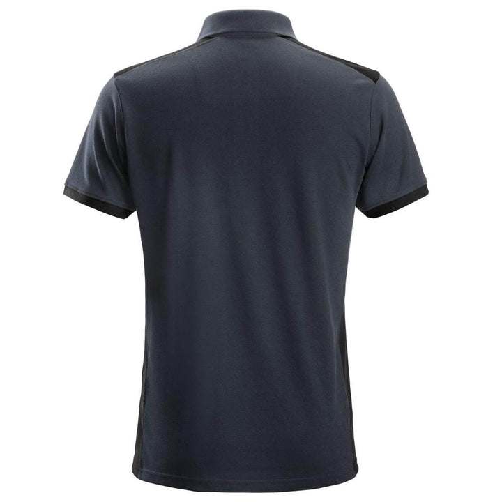 Snickers 2715 AllroundWork Polo Shirt Steel Grey Black back #colour_steel-grey-black