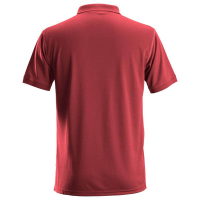 Snickers 2721 AllroundWork Lightweight Anti Odour Moisture Wicking Polo Shirt Chili Red back #colour_chili-red
