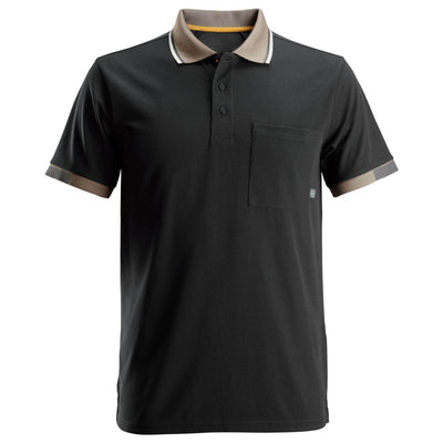 Snickers 2724 AllroundWork 37.5 Short Sleeve Moisture Wicking Polo Shirt Black 3626862 #colour_black
