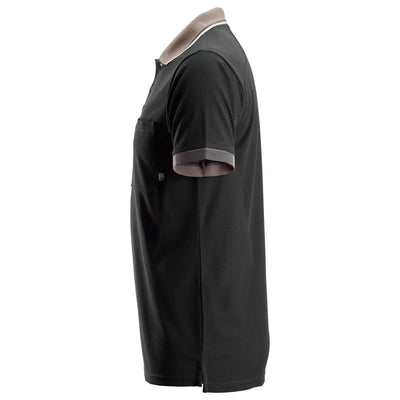 Snickers 2724 AllroundWork 37.5 Short Sleeve Moisture Wicking Polo Shirt Black left3626860 #colour_black
