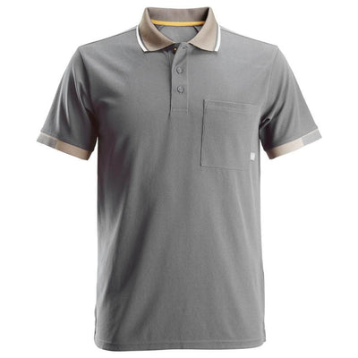 Snickers 2724 AllroundWork 37.5 Short Sleeve Moisture Wicking Polo Shirt Grey Main #colour_grey