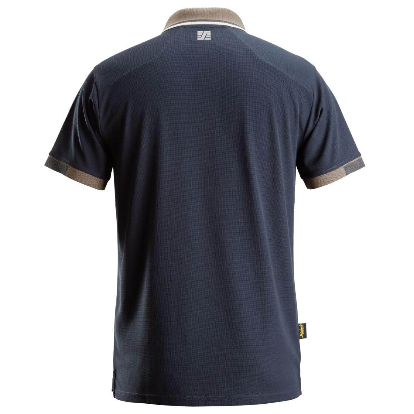 Snickers 2724 AllroundWork 37.5 Short Sleeve Moisture Wicking Polo Shirt Navy back3626871 #colour_navy