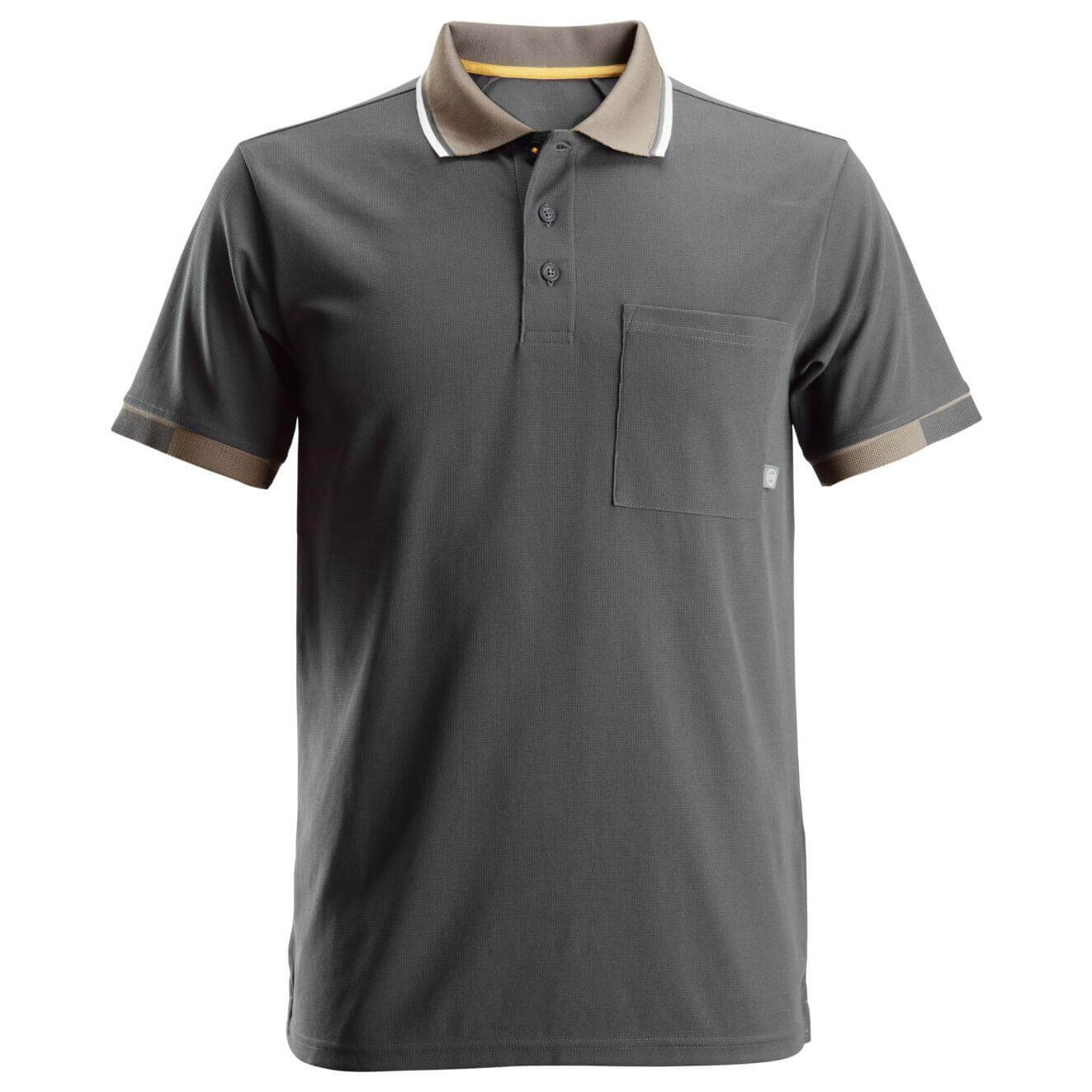 Snickers 2724 AllroundWork 37.5 Short Sleeve Moisture Wicking Polo Shirt Steel Grey 3626870 #colour_steel-grey