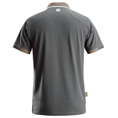 Snickers 2724 AllroundWork 37.5 Short Sleeve Moisture Wicking Polo Shirt Steel Grey back3626867 #colour_steel-grey