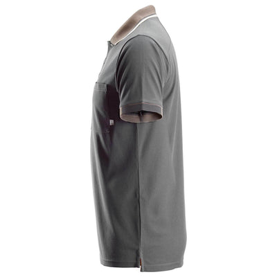 Snickers 2724 AllroundWork 37.5 Short Sleeve Moisture Wicking Polo Shirt Steel Grey left3626868 #colour_steel-grey