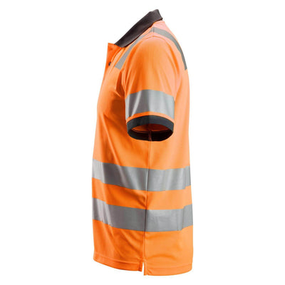 Snickers 2730 Hi Vis Polo Shirt Class 2 Hi Vis Orange Left2905519 #colour_hi-vis-orange