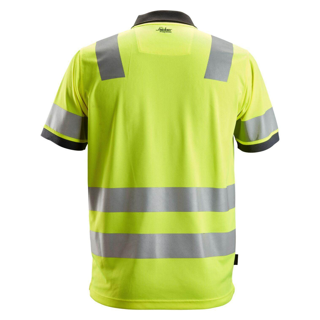 Snickers 2730 Hi Vis Polo Shirt Class 2 Hi Vis Yellow Back4018910 #colour_hi-vis-yellow