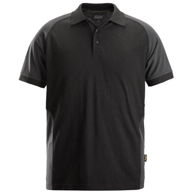 Snickers 2750 Two Coloured Polo Shirt Black Steel Grey Main #colour_black-steel-grey
