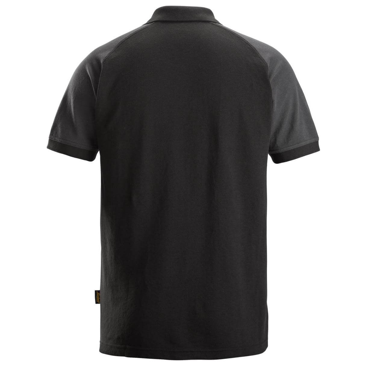 Snickers 2750 Two Coloured Polo Shirt Black Steel Grey back #colour_black-steel-grey
