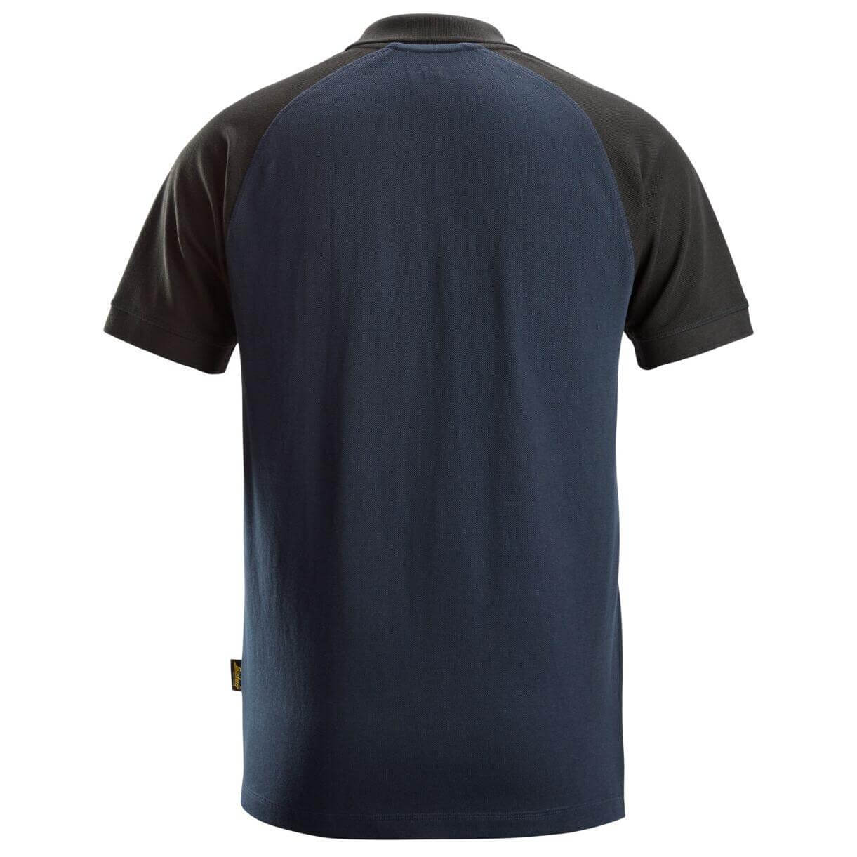 Snickers 2750 Two Coloured Polo Shirt Navy Black back #colour_navy-black