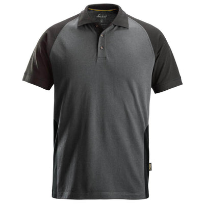 Snickers 2750 Two Coloured Polo Shirt Steel Grey Black Main #colour_steel-grey-black