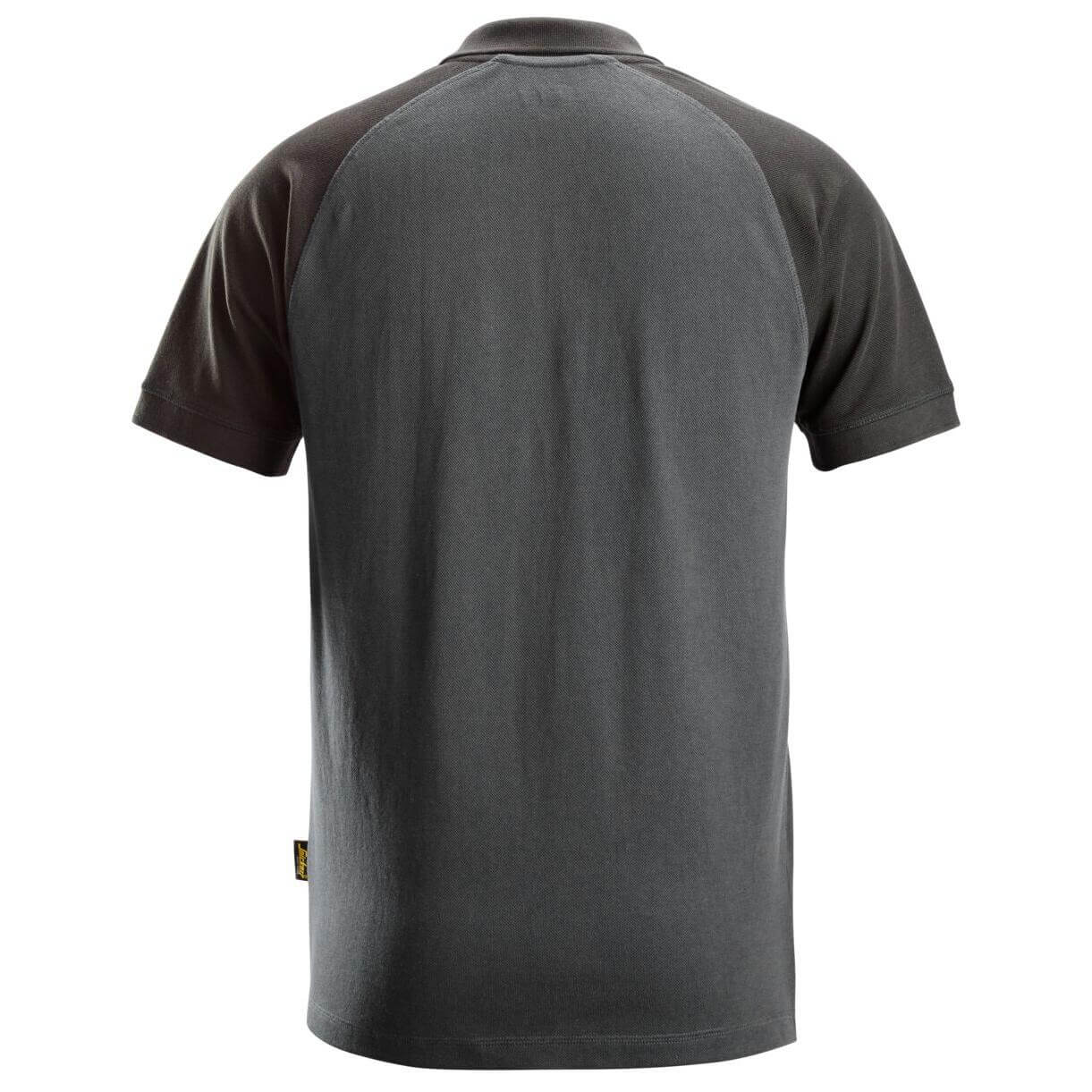 Snickers 2750 Two Coloured Polo Shirt Steel Grey Black back #colour_steel-grey-black