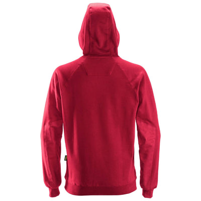 Snickers 2800 Hoodie with Kangaroo Pocket Chili Red back #colour_chili-red