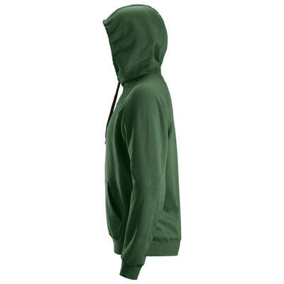 Snickers 2800 Hoodie with Kangaroo Pocket Forest Green left #colour_forest-green