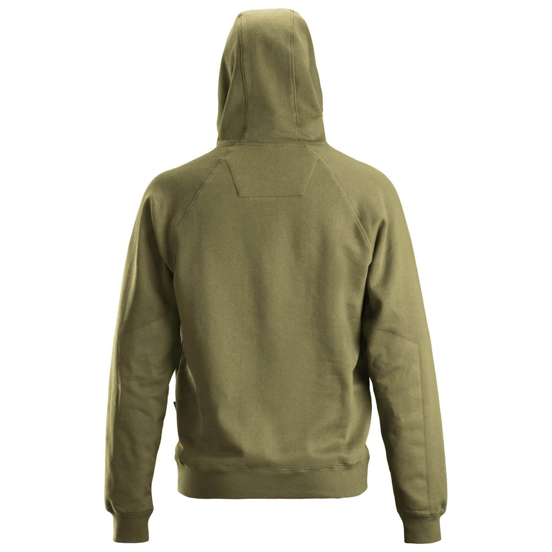 Snickers 2800 Hoodie with Kangaroo Pocket Khaki Green back #colour_khaki-green