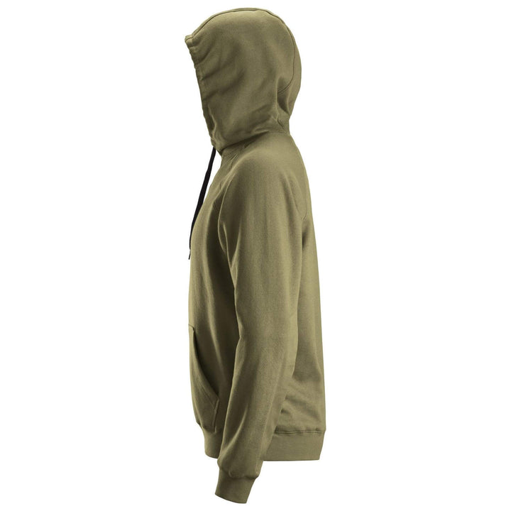 Snickers 2800 Hoodie with Kangaroo Pocket Khaki Green left #colour_khaki-green