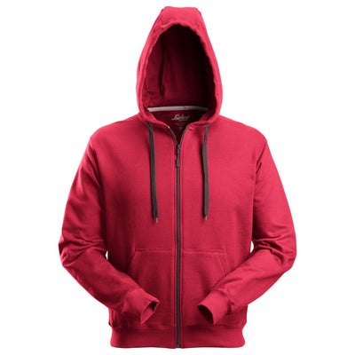 Snickers 2801 Zip Hoodie with Kangaroo Pocket Chili Red Main #colour_chili-red