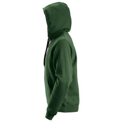 Snickers 2801 Zip Hoodie with Kangaroo Pocket Forest Green left #colour_forest-green