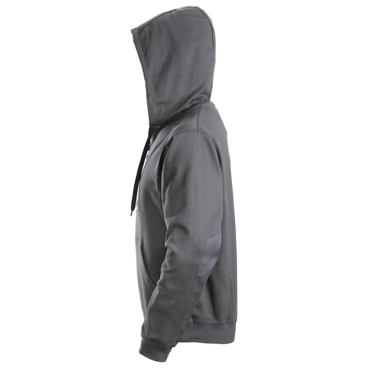 Snickers 2801 Zip Hoodie with Kangaroo Pocket Steel Grey left #colour_steel-grey