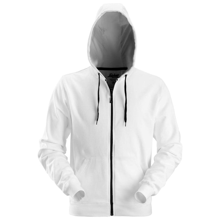 Snickers 2801 Zip Hoodie with Kangaroo Pocket White Main #colour_white