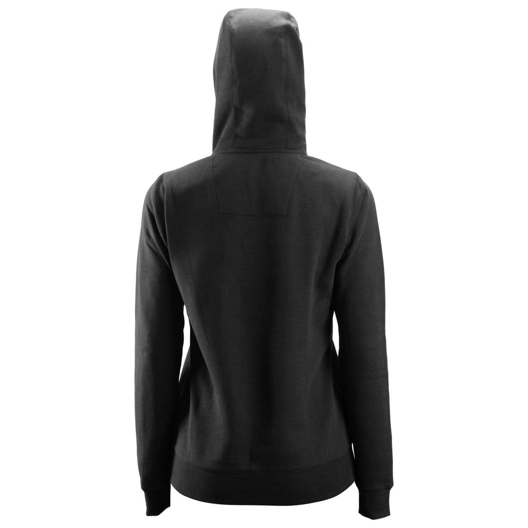 Snickers 2806 Womens Zip Hoodie with Kangaroo Pocket Black back #colour_black