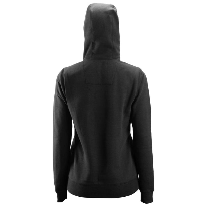 Snickers 2806 Womens Zip Hoodie with Kangaroo Pocket Black back #colour_black