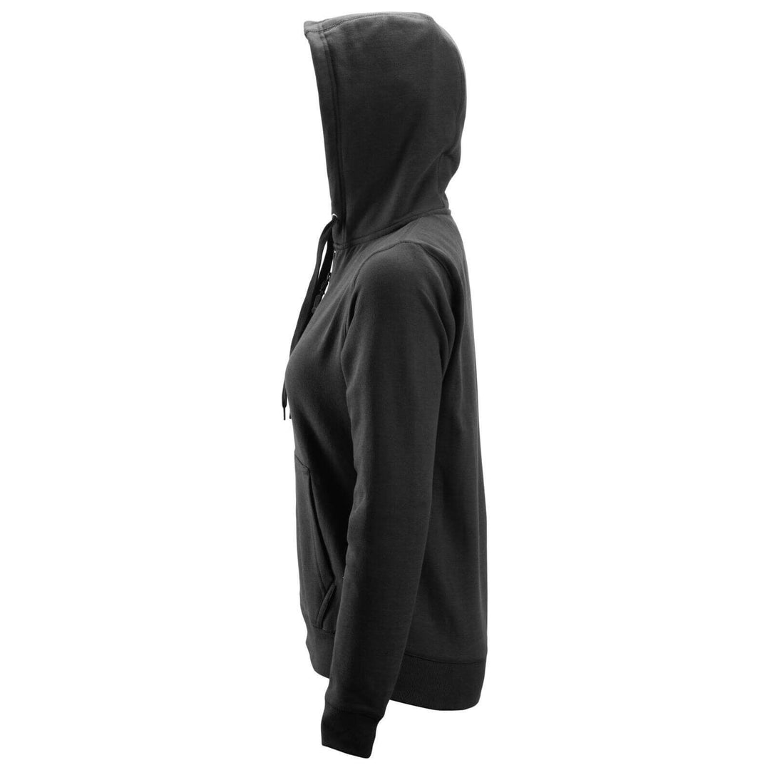 Snickers 2806 Womens Zip Hoodie with Kangaroo Pocket Black left #colour_black