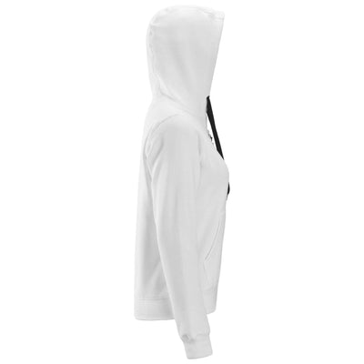 Snickers 2806 Womens Zip Hoodie with Kangaroo Pocket White right #colour_white