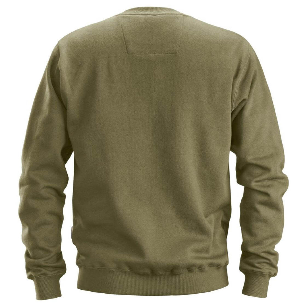 Snickers 2810 Sweatshirt Khaki Green back #colour_khaki-green