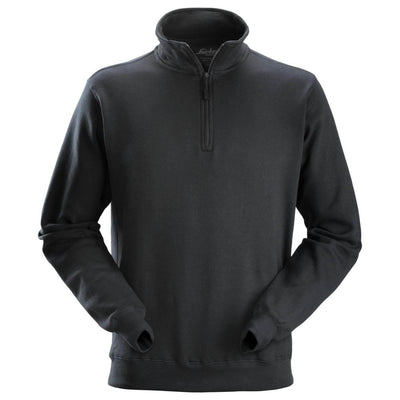 Snickers 2818 Half Zip Sweatshirt Black Main #colour_black