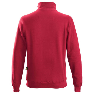 Snickers 2818 Half Zip Sweatshirt Chili Red back #colour_chili-red