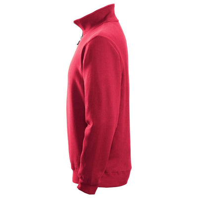 Snickers 2818 Half Zip Sweatshirt Chili Red left #colour_chili-red