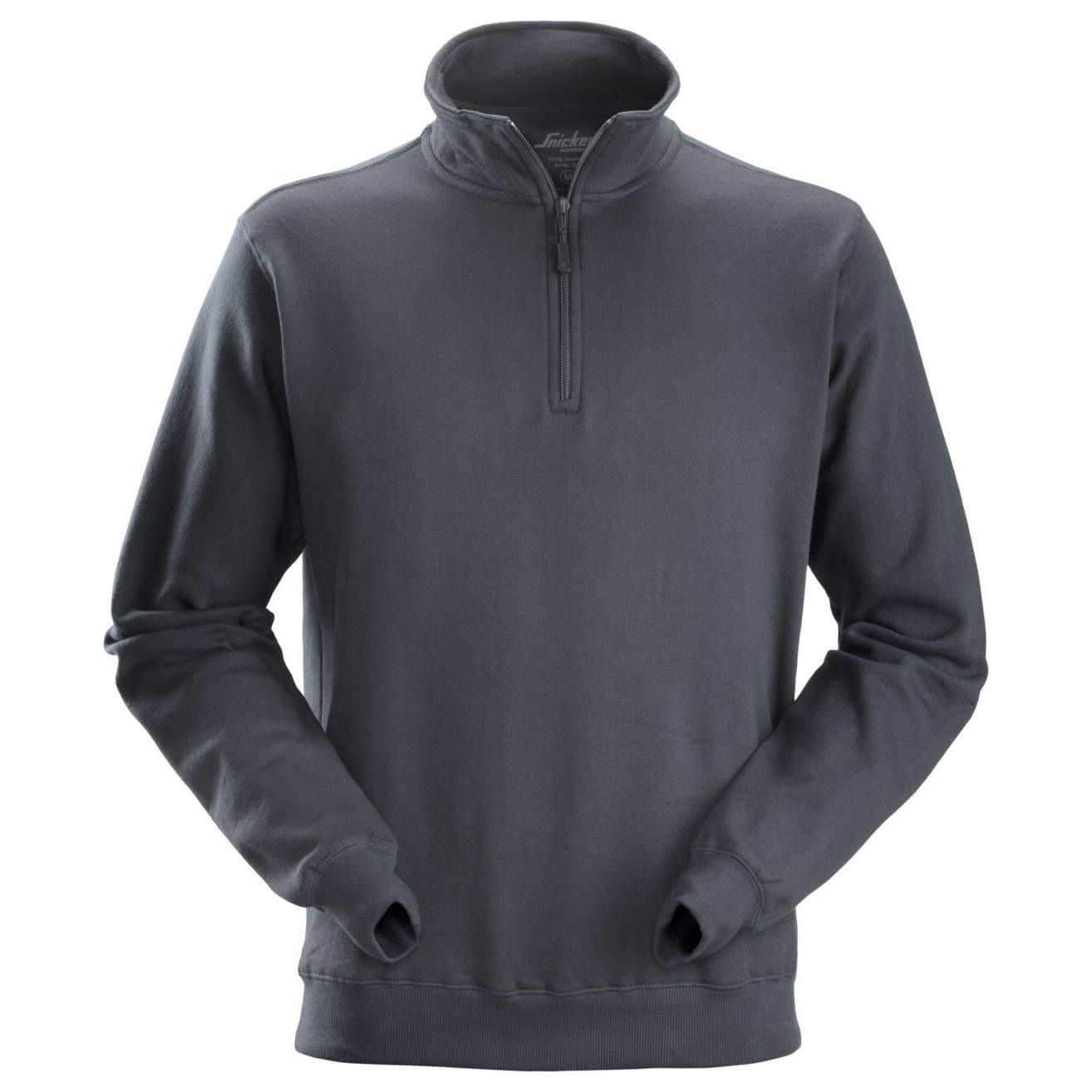 Snickers 2818 Half Zip Sweatshirt Steel Grey Main #colour_steel-grey