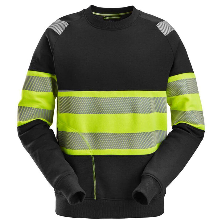 Snickers 2830 Hi Vis Sweatshirt Class 1 Black Hi Vis Yellow Main #colour_black-hi-vis-yellow