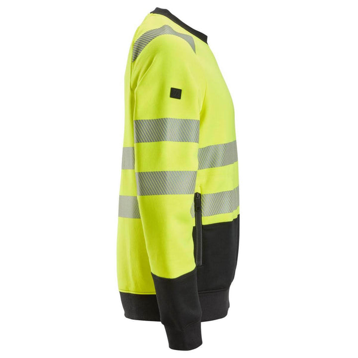 Snickers 2831 Hi Vis Class 2 Sweatshirt Hi Vis Yellow Black right #colour_hi-vis-yellow-black