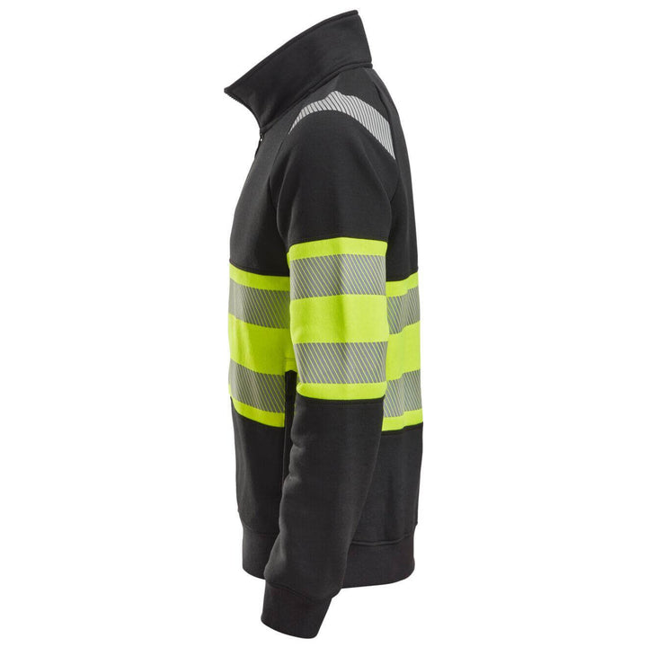 Snickers 2834 Full Zip Hi Vis Jacket Class 1 Black Hi Vis Yellow left #colour_black-hi-vis-yellow