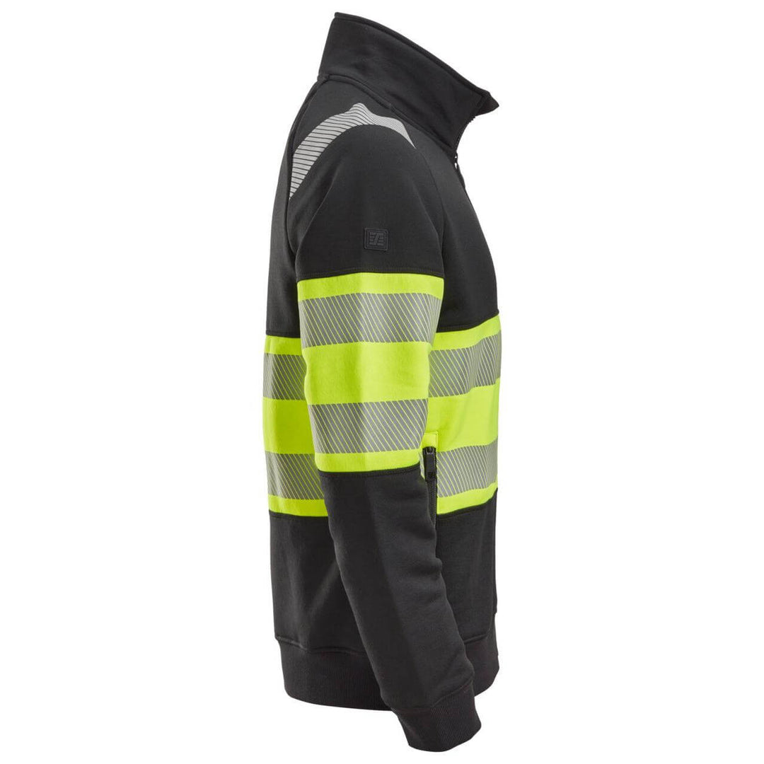 Snickers 2834 Full Zip Hi Vis Jacket Class 1 Black Hi Vis Yellow right #colour_black-hi-vis-yellow