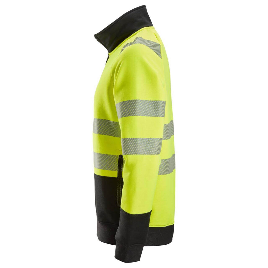 Snickers 2835 Hi Vis Class 2 Full Zip Jacket Hi Vis Yellow Black left #colour_hi-vis-yellow-black