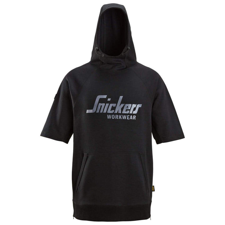 Snickers 2850 Logo Hoodie Short Sleeve Black 3868314 #colour_black