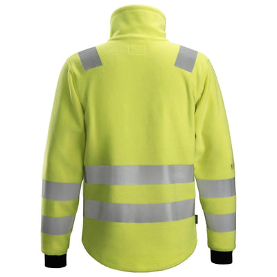 Snickers 2860 ProtecWork Hi Vis Fleece Jacket Class 3 Hi Vis Yellow back #colour_hi-vis-yellow