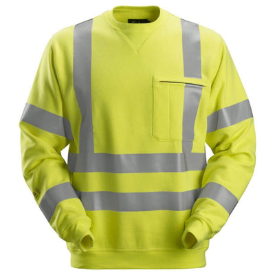 Snickers 2863 ProtecWork Hi Vis Arc Protection Sweatshirt Class 3 Hi Vis Yellow Main #colour_hi-vis-yellow