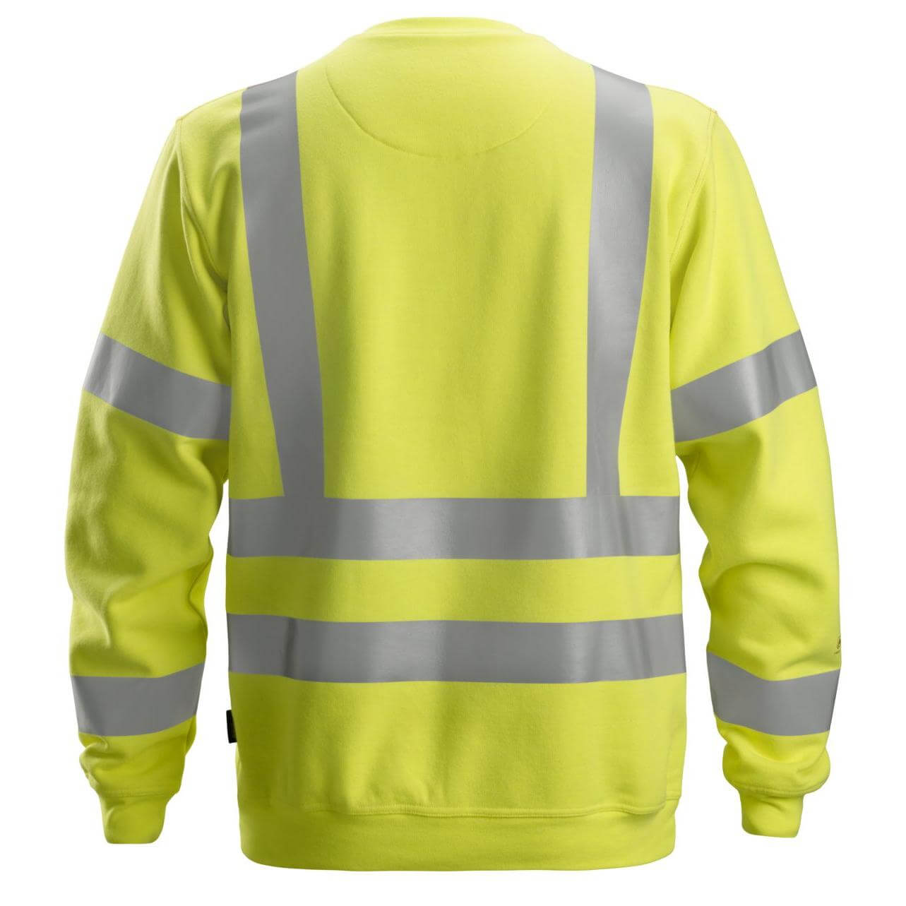Snickers 2863 ProtecWork Hi Vis Arc Protection Sweatshirt Class 3 Hi Vis Yellow back #colour_hi-vis-yellow