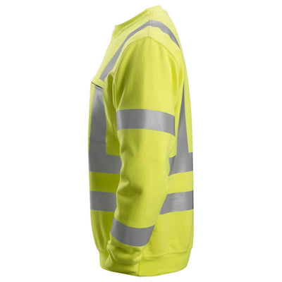Snickers 2863 ProtecWork Hi Vis Arc Protection Sweatshirt Class 3 Hi Vis Yellow left #colour_hi-vis-yellow