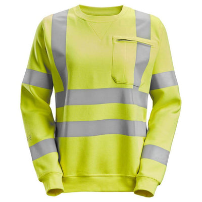 Snickers 2876 ProtecWork Womens Hi Vis Sweatshirt Class 3 2 Hi Vis Yellow Main #colour_hi-vis-yellow