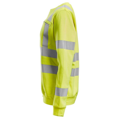 Snickers 2876 ProtecWork Womens Hi Vis Sweatshirt Class 3 2 Hi Vis Yellow left #colour_hi-vis-yellow