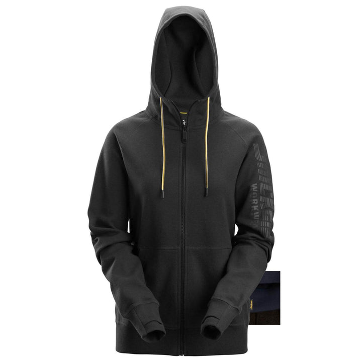 Snickers 2877 Womens Logo Full Zip Hoodie Black Main #colour_black