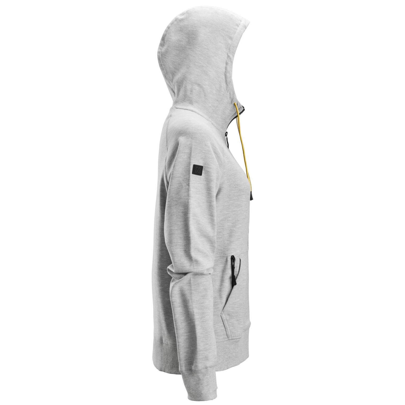 Snickers 2877 Womens Logo Full Zip Hoodie Grey Melange right #colour_grey-melange