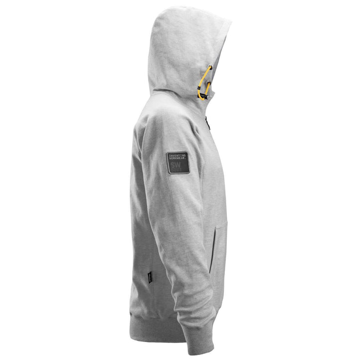 Snickers 2880 Logo Full Zip Hoodie Grey Melange right #colour_grey-melange